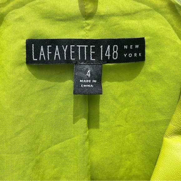 Layfayette 148 New York Leather Fitted Blazer Jacket Butter Soft Size 4 - Picture 2 of 8